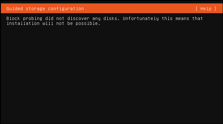 Ubuntu Server 22.04.1 LTS　インストールエラー