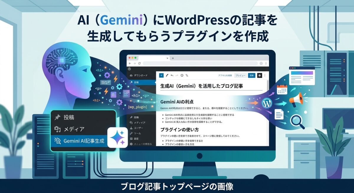AI（Gemini）にWordPressの記事を生成してもらうプラグインを作成